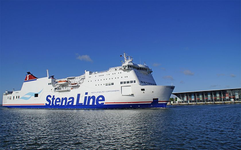Die Fähre Mecklenburg-Vorpommern von Stena Line auf dem Weg von Rostock nach Trelleborg.