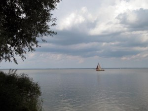 Blick auf das Stettiner Haff bei Ueckermünde an der Ostee